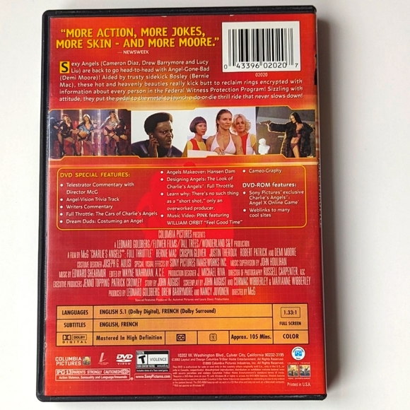 2/$15 Charlie's Angels Full Throttle Special Edition DVD Full Screen Bilingual - Picture 2 of 4